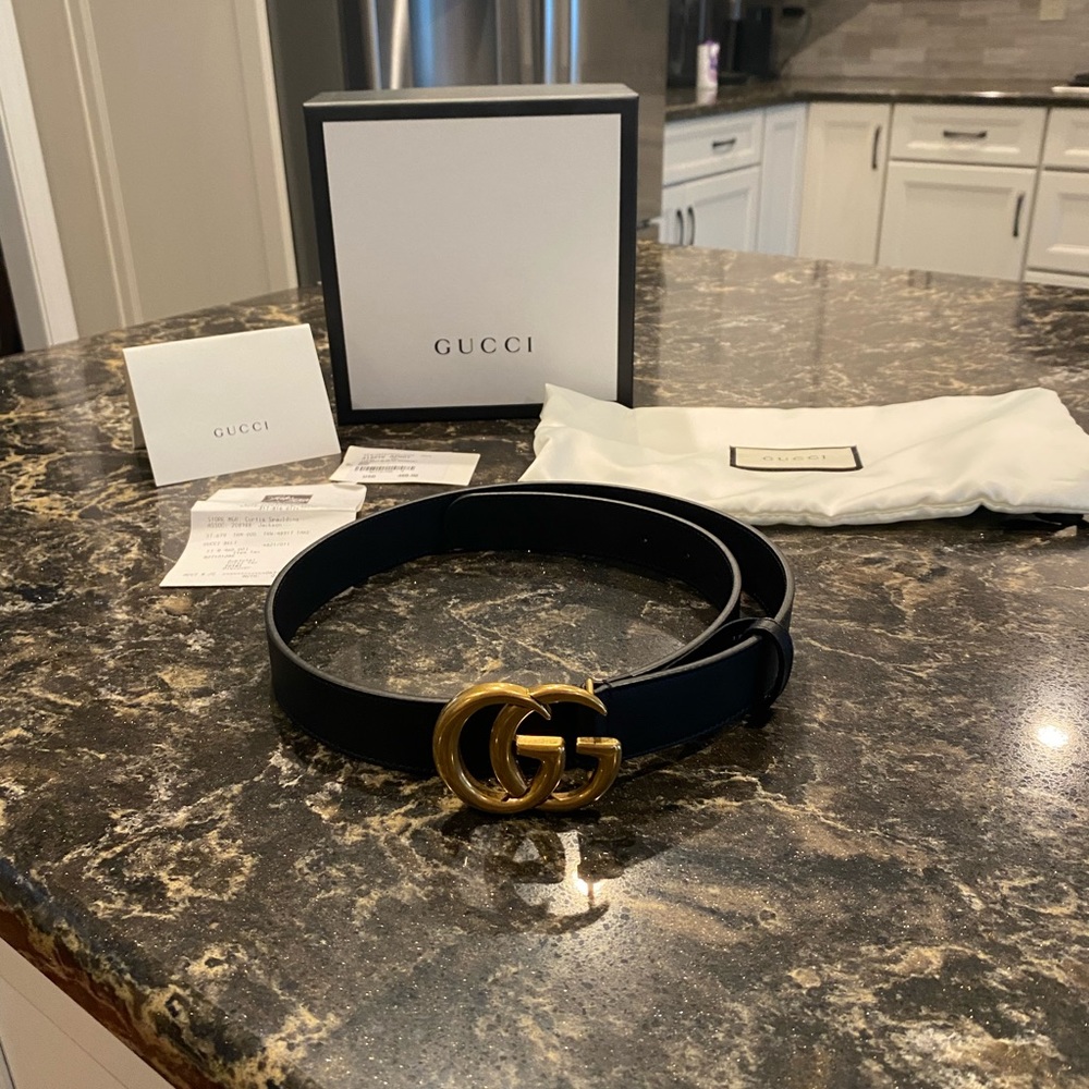 Gucci Black and Gold Women's Belt